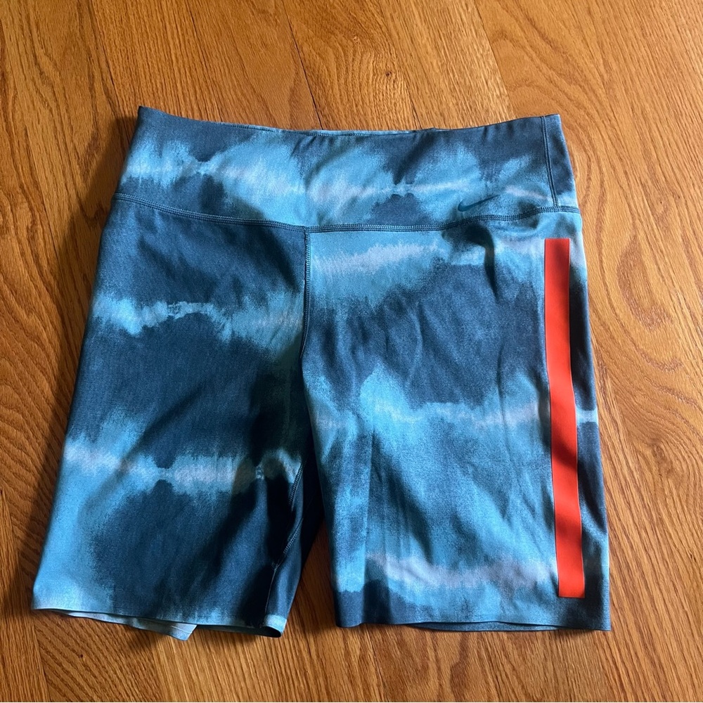 Nike Dri-fit tie-dye Biker Shorts with orange stripe